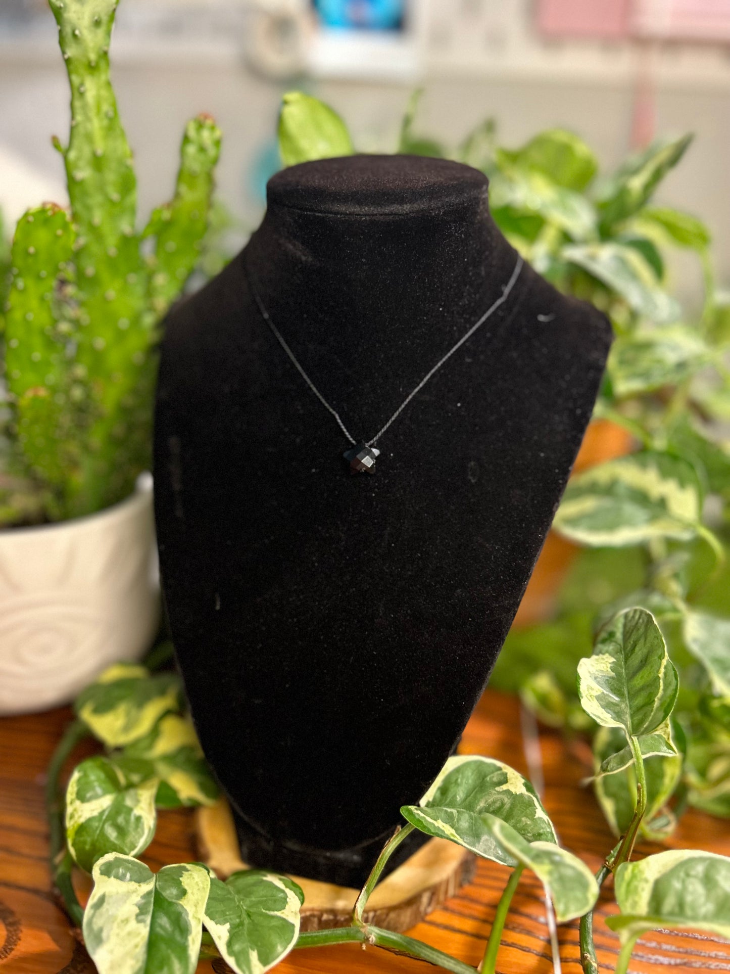 Black Spinel Faceted Star Necklace - LIMITED EDITION