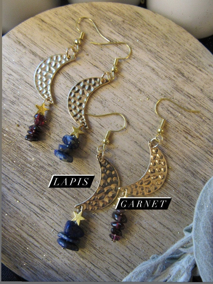 Crescent Moon and Star Earrings