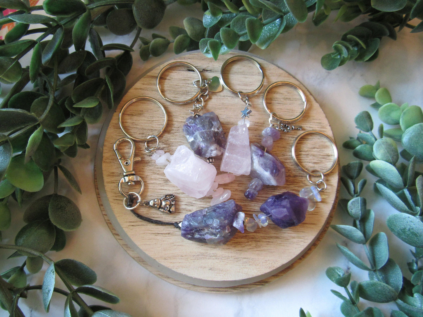 Large Raw Amethyst Keychain