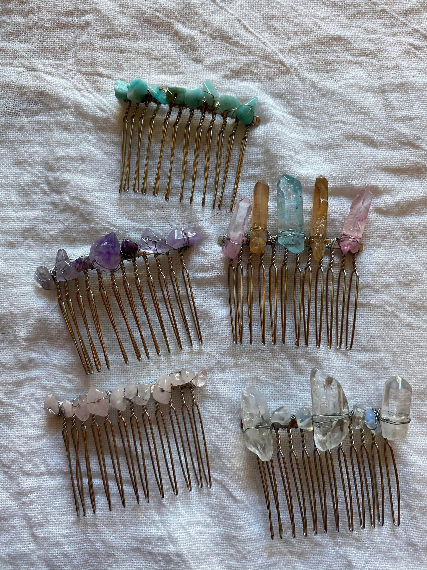 Fluorite Wire Wrapped Hairclip