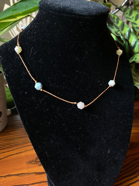 Morganite Beaded Choker