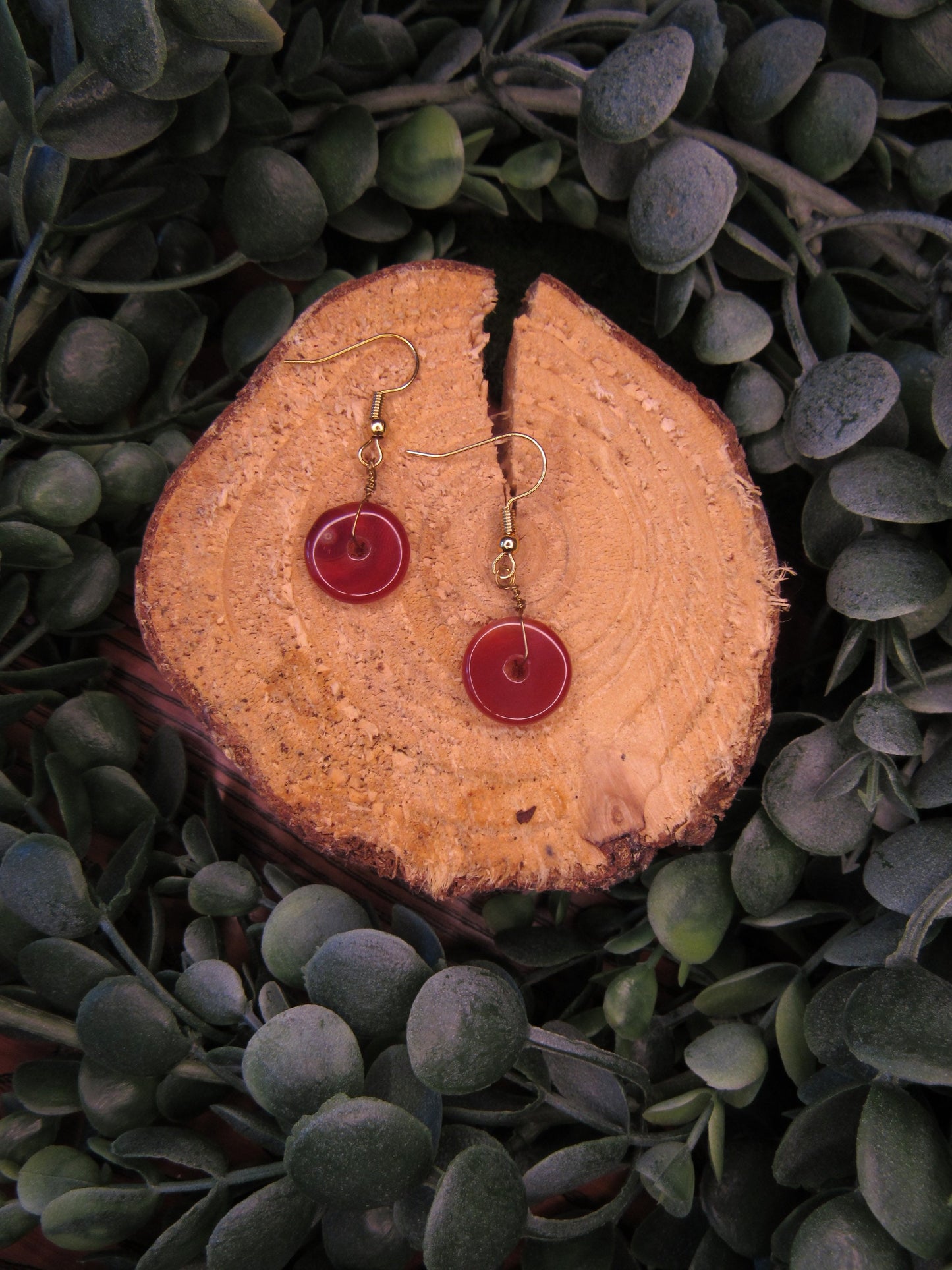 Red Carnelian Wire Wrapped Mini Donuts