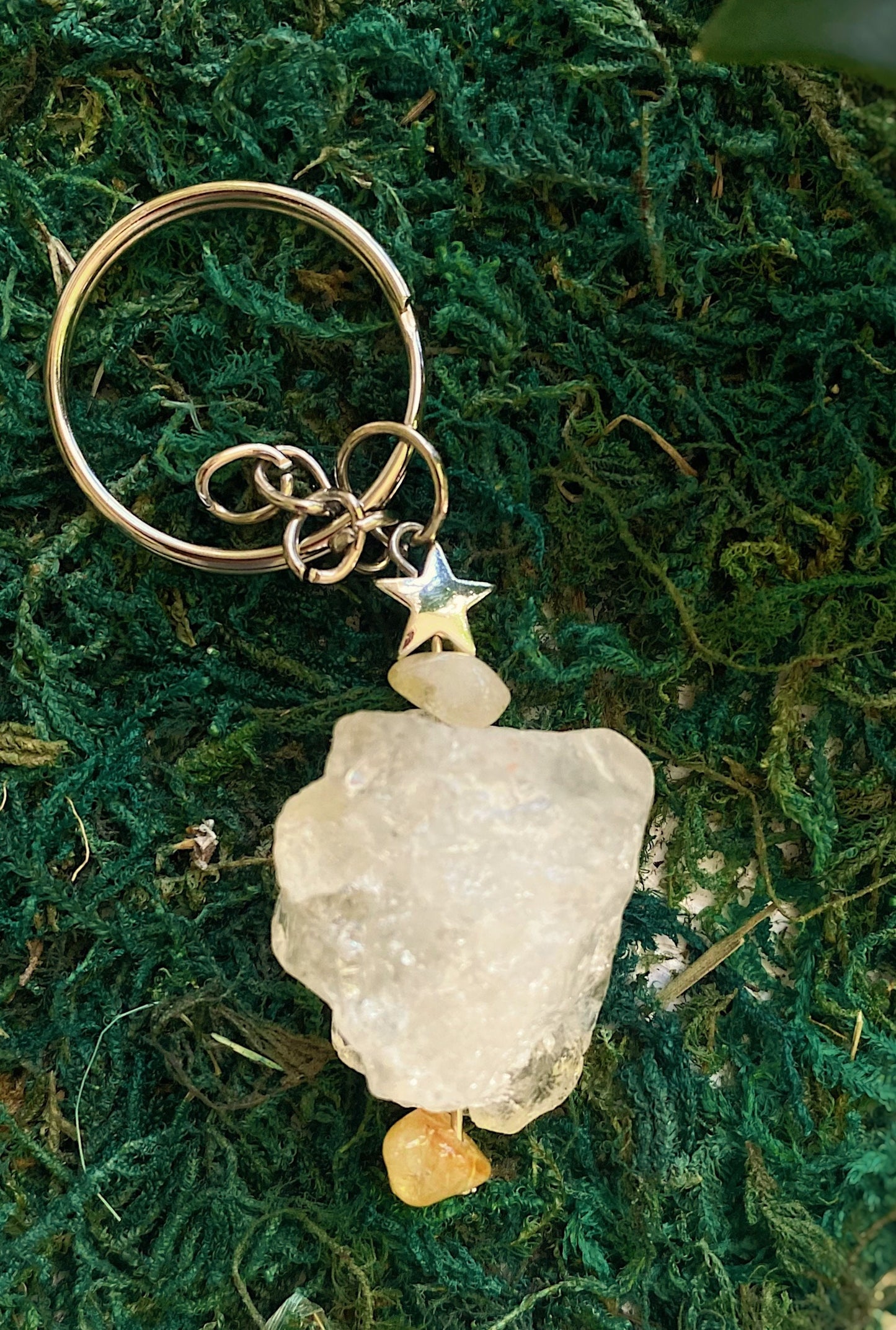 Raw Citrine Keychain