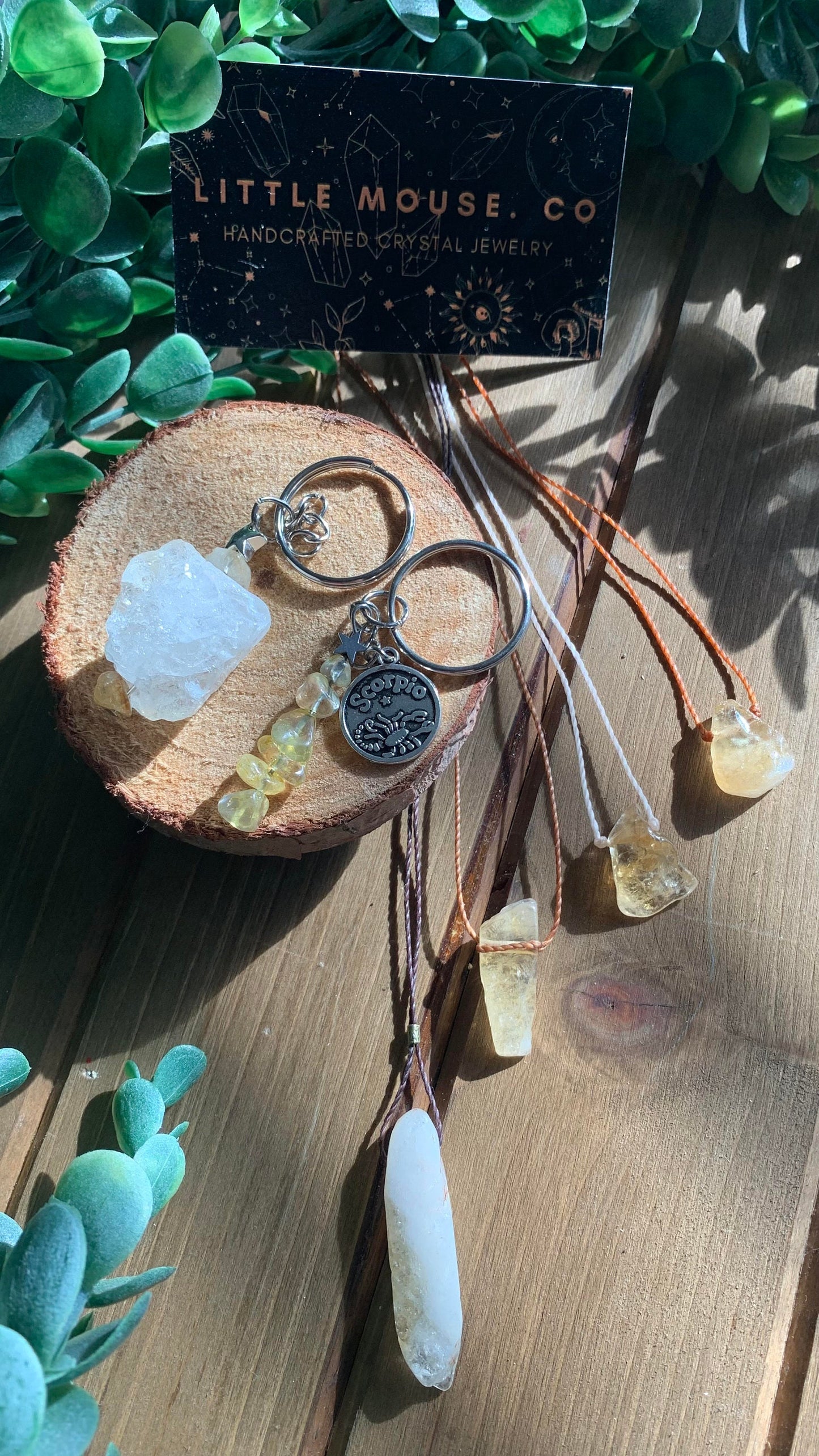 Raw Citrine Keychain