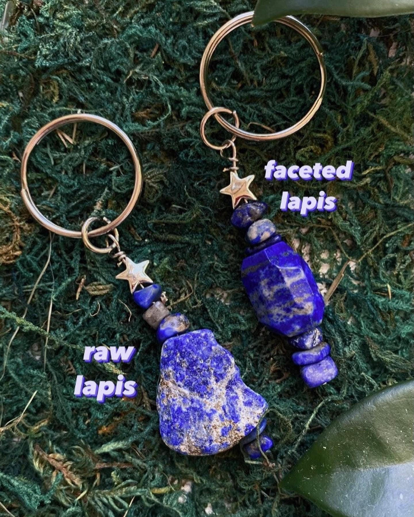 Raw Lapis Keychain