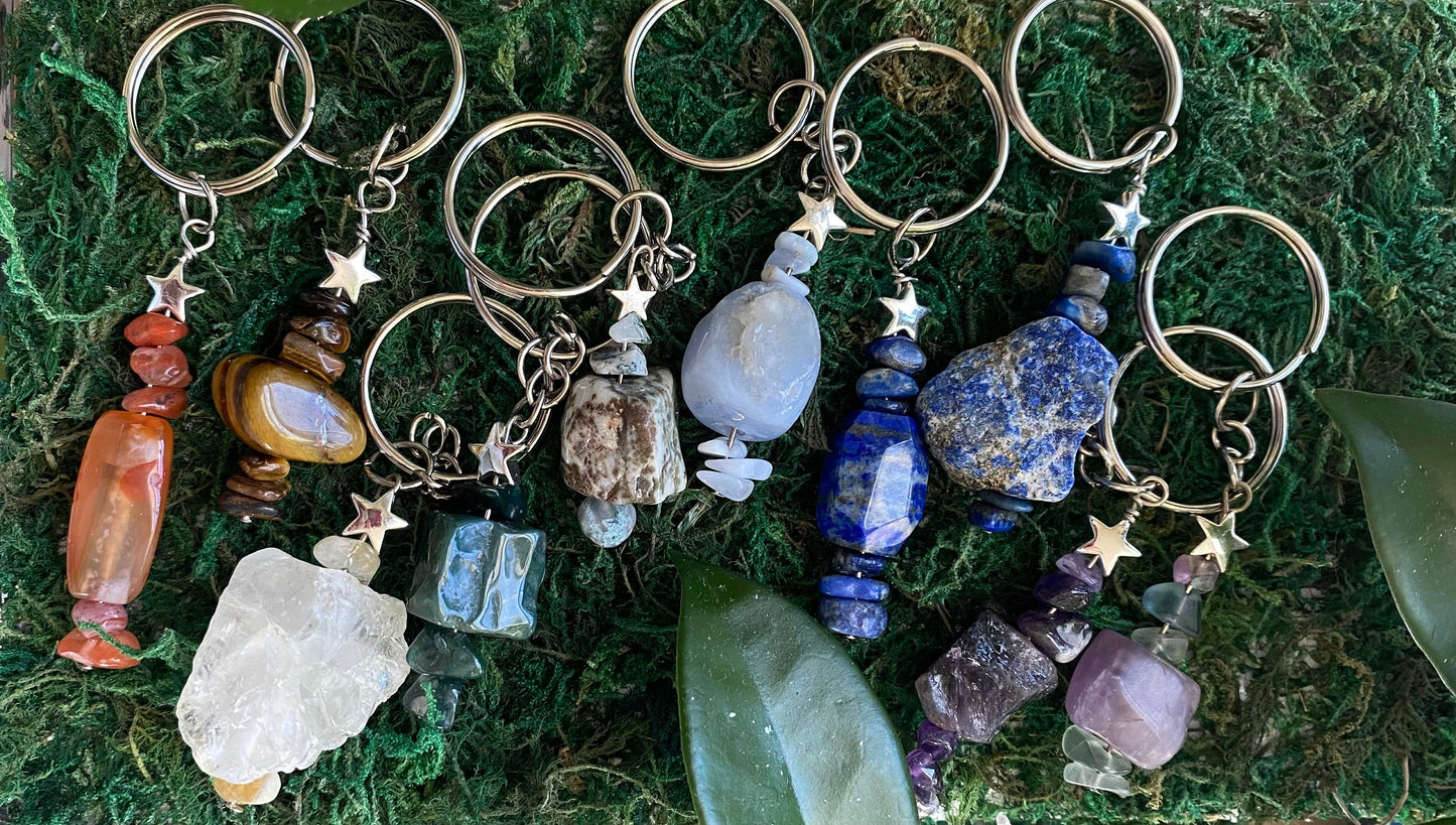 Raw Lapis Keychain