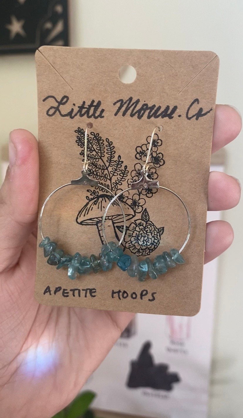 Apatite Hoop Earrings