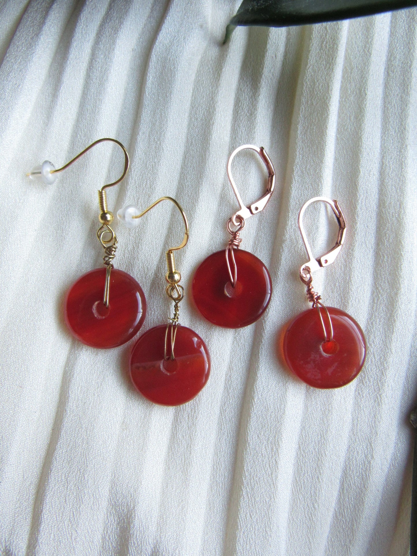 Red Carnelian Wire Wrapped Mini Donuts